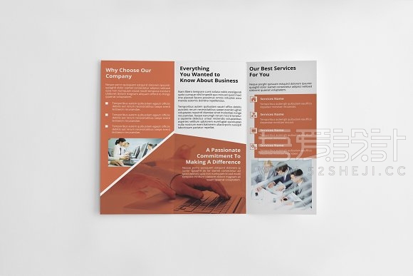 企业宣传3折页手册indesign模板