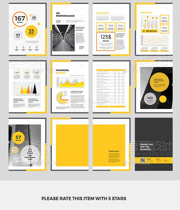 高端大气欧美风企业宣传画册模板