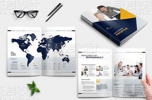 高端大气欧美风格企业画册模板