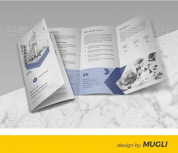 简约大气企业通用3折页模板