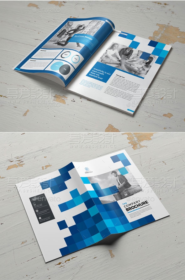 蓝色创意企业画册模板
