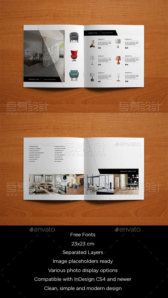 室内设计家具展示宣传画册模板