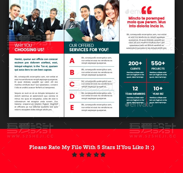 欧美商业小册子三折页模板