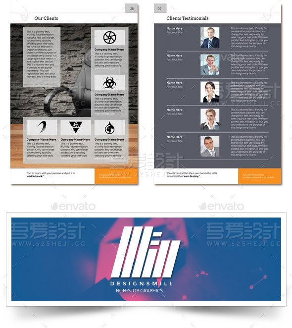 欧美风团队介绍企业宣传画册模板