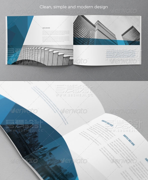 蓝色创意企业宣传画册模板