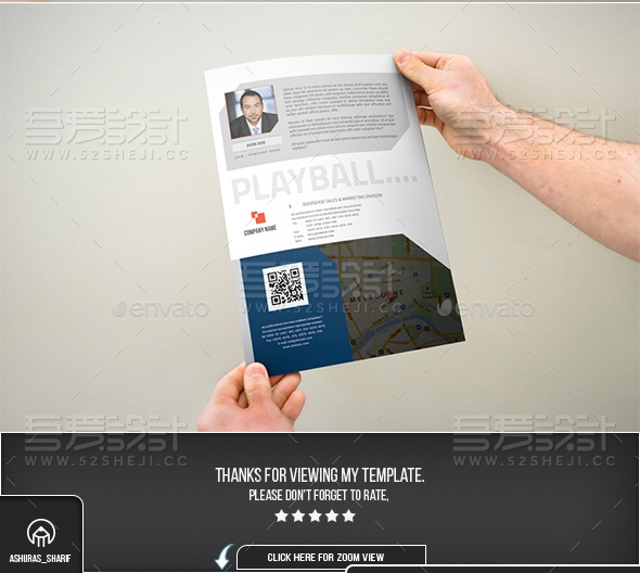 3折页欧美风格简约大气折页模板