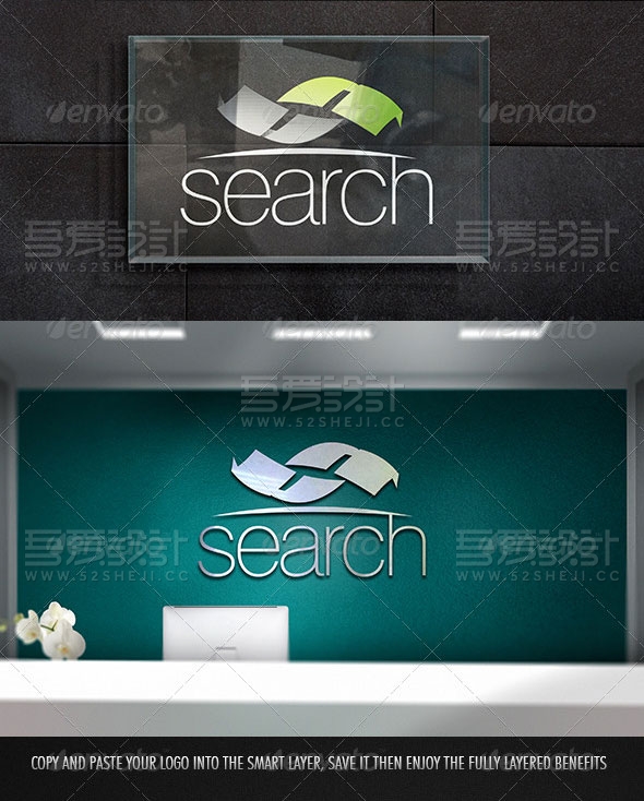 立体LOGO形象墙展示样机贴图