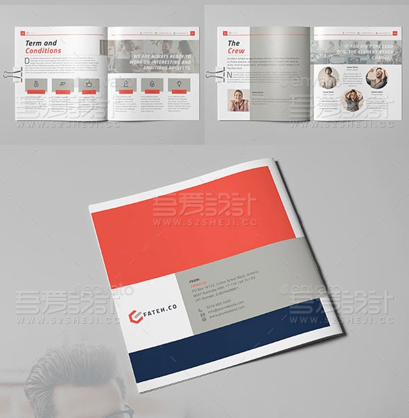 欧美风格企业宣传画册模板