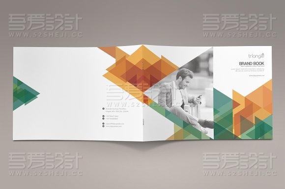 欧美风创意简约大气横板企业画册模板