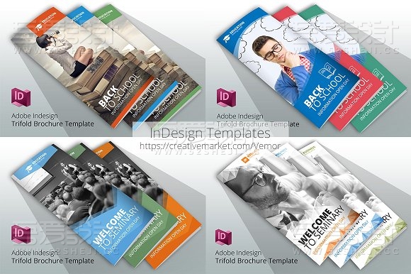 4款高端大气欧美风格折页模板