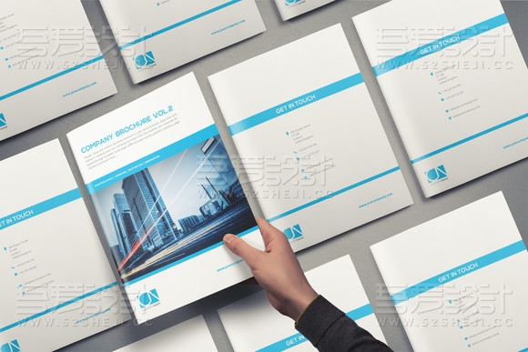 蓝色公司宣传画册模板