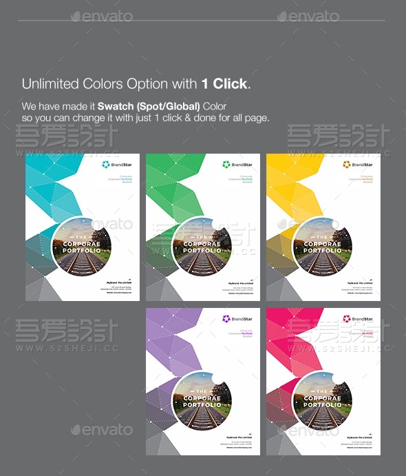 多用途创意组合宣传画册模板