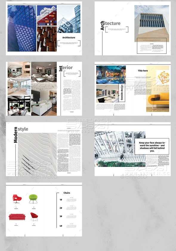 简约大气家具展示宣传画册模板