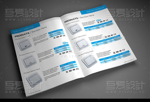 蓝色简约大气企业宣传画册模板