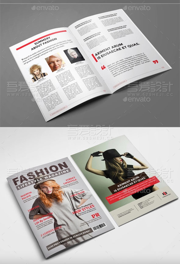 简约杂志风格服装展示画册模板