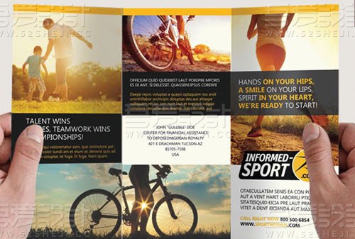 体育三折页小册子 INDD 模板