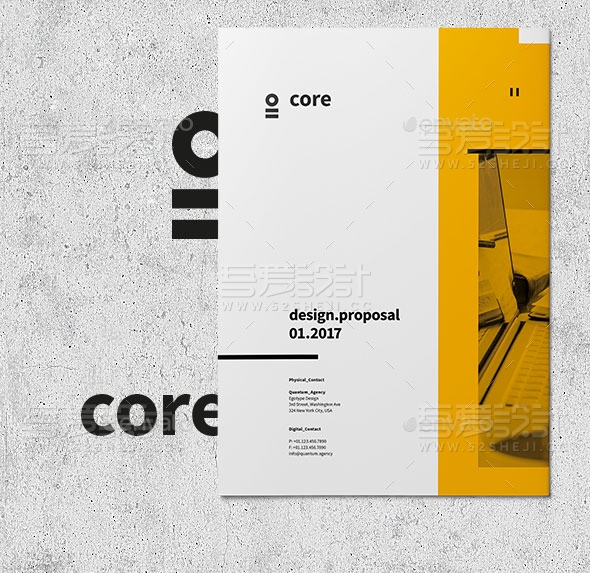 橙色欧美风格企业宣传画册模板