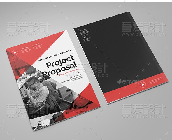 红黑双色简约大气欧美风格企业宣传画册模板