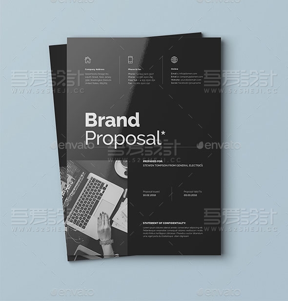 高端大气欧美风格企业宣传画册模板