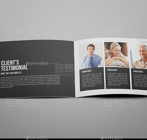 欧美风格创意机构投资组合宣传画册模板