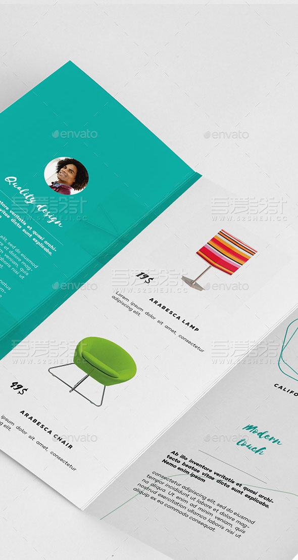 高端欧美风格家具展示三折页模板