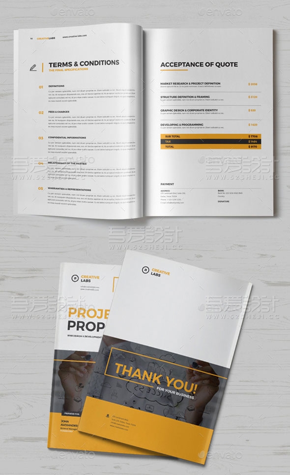 橙色简约大气企业宣传画册模板