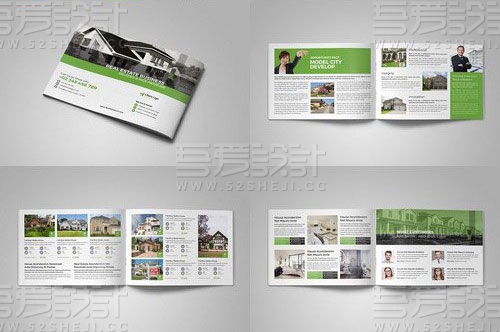 简约精美房地产小册子宣传画册模板