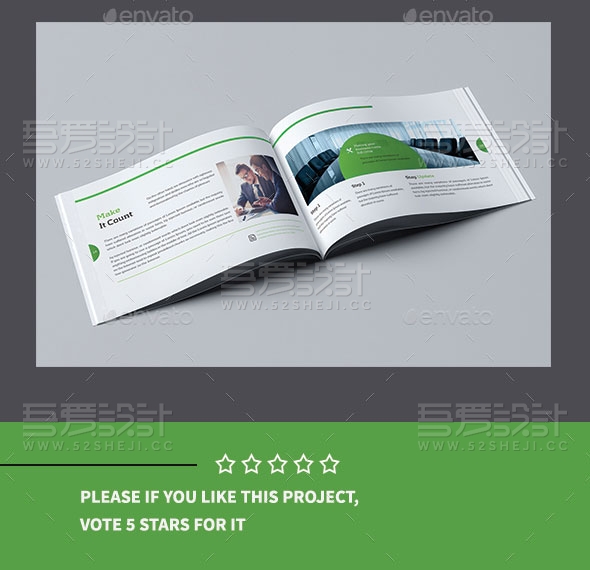 绿色商业宣传画册模板