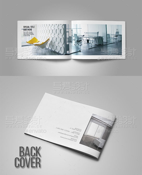 简约大气室内设计展示宣传画册模板