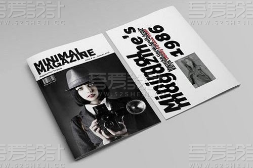 简约黑白风格人物展示杂志画册模板