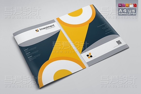简约欧美风格企业投资计划宣传画册模板