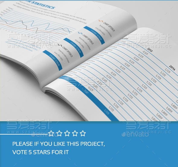 蓝色简约大气企业宣传画册模板