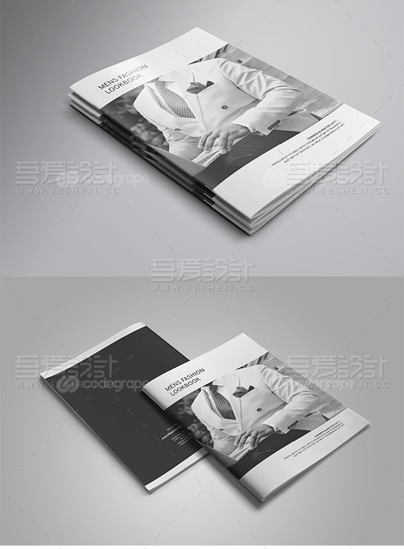 简约产品展示男士时尚杂志画册模板