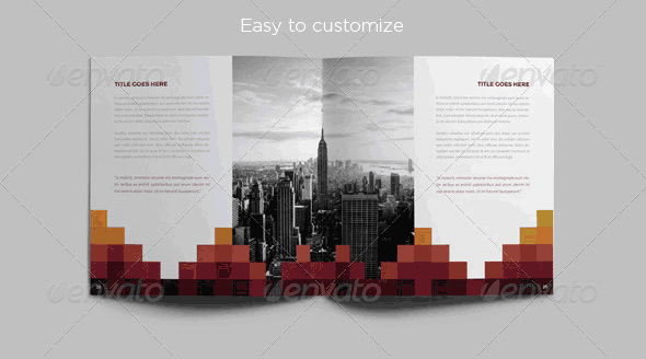 像素方形企业宣传画册模板