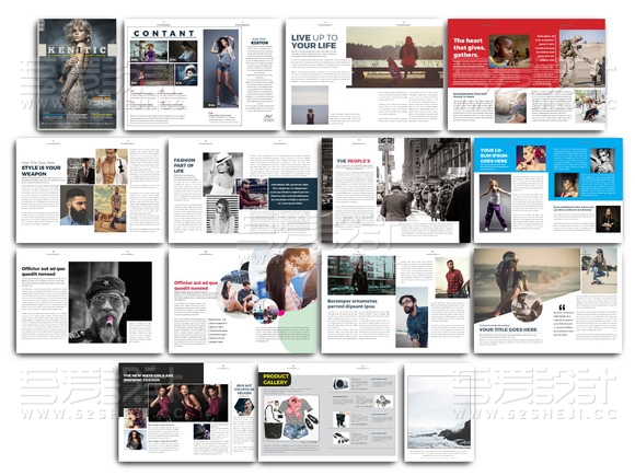 简约杂志宣传画册模板