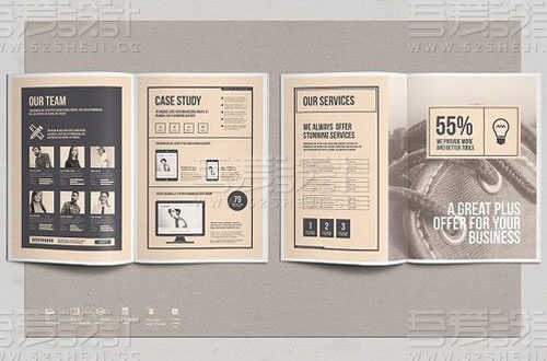 简约复古欧美风格宣传画册模板