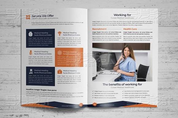 简约欧美风格医疗行业宣传画册模板