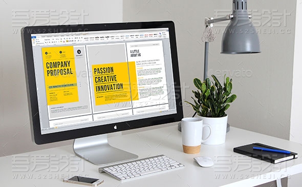 橙黄色杂志风格企业画册模板