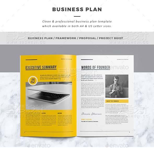 橙黄色企业数据统计宣传画册模板