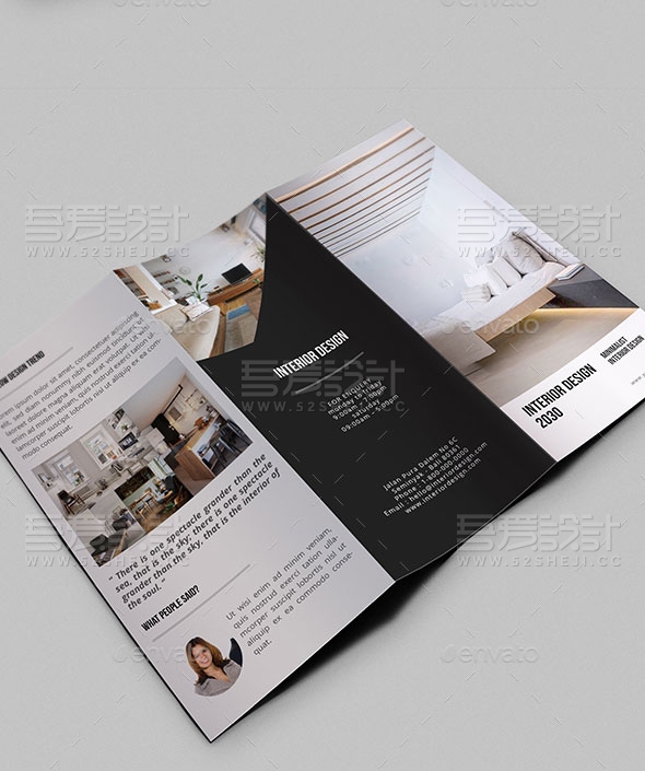 欧美风格家具展示宣传三折页模板