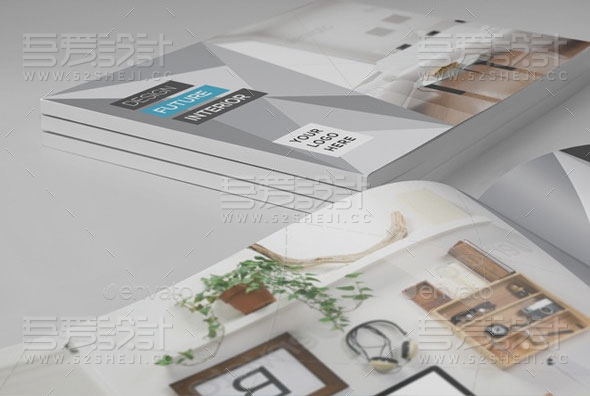 高端大气室内设计宣传画册模板