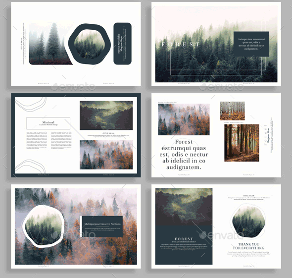 多用途创意组合植物摄影杂志画册模板