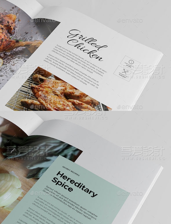 简约大气食谱书画册模板