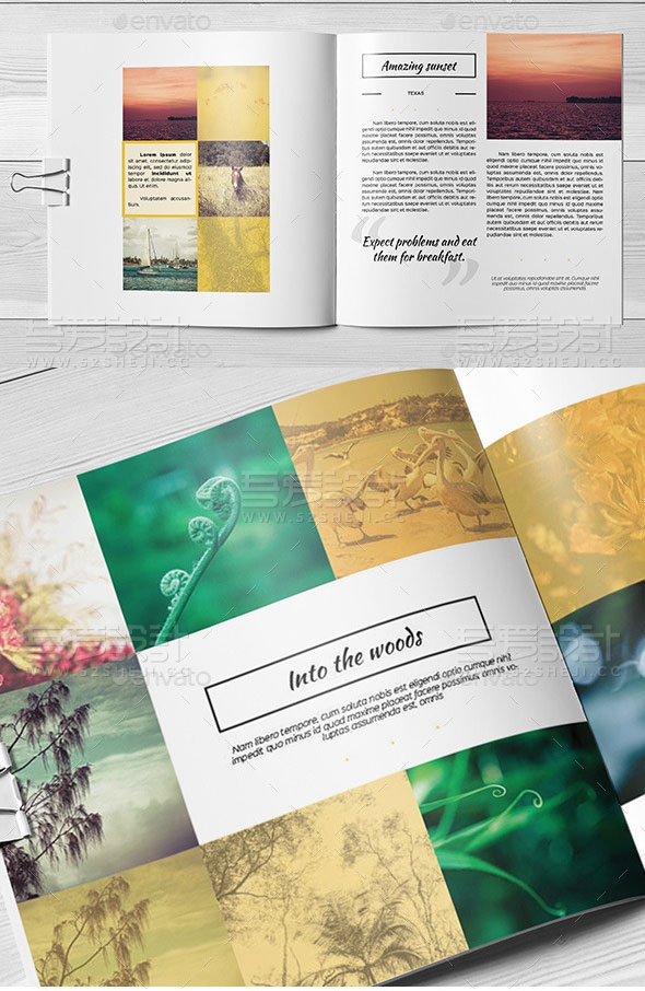 旅游登山摄影写真宣传画册模板