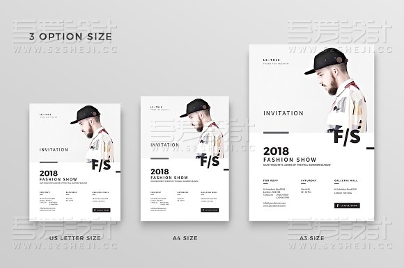 黑白邀请传单海报设计模板