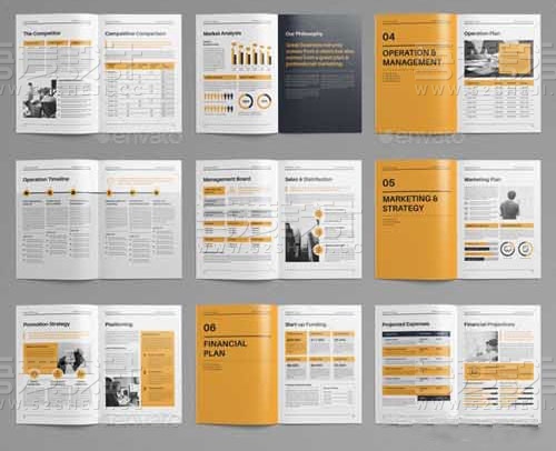 橙色简约大气企业宣传画册模板