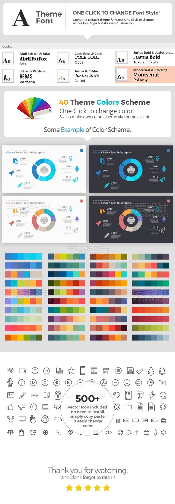 100多页精美配色设计效果多用途PPT模板