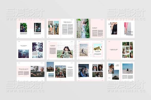 简约杂志风格摄影写真图片展示画册模板
