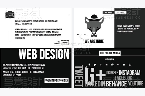 简约时尚杂志摄影风格PPT模板