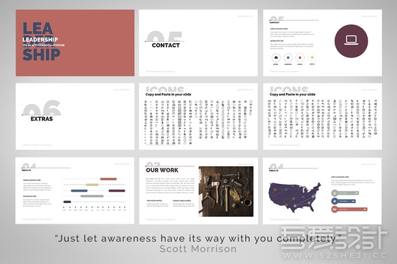 60页简约文艺图片人物介绍展示PPT模板